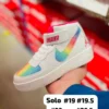 Tenis AF1 botin latigo blancos con arcoiris