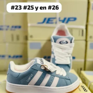 Tenis Adidas Campus Bad Bunny azul cielo con blanco calidad espejo