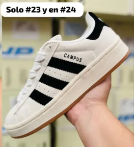 Tenis Adidas Campus Bad Bunny blancos con negro calidad espejo