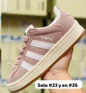Tenis Adidas Campus Bad Bunny rosa palo con blanco