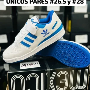 Tenis Adidas Forum blancos con azul marino calidad premium