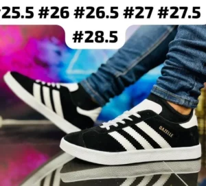 Tenis Adidas Gazelle negros con blanco