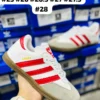 Tenis Adidas Samba blancos con rojo y detalles en beige