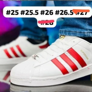 Tenis Adidas Superstar blancos con rojo