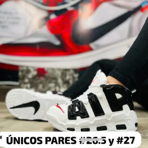 Tenis Air Uptempo blancos con negro calidad espejo