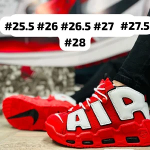 Tenis Air Uptempo rojos con blanco calidad espejo