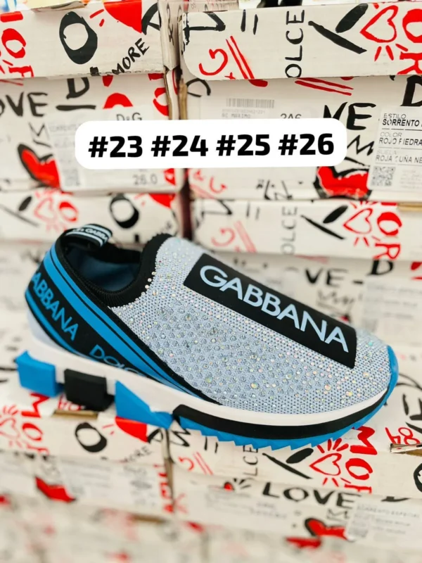 Tenis Dolce y Gabbana azul con negro y piedras