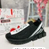 Tenis Dolce y Gabbana negros con blanco y piedras