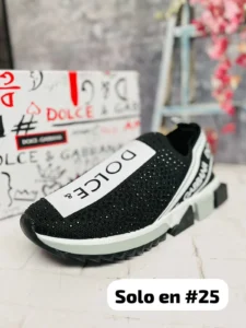 Tenis Dolce y Gabbana negros y blanco con piedras