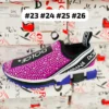 Tenis Dolce y Gabbana rosa con negro y morado con piedras