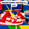 Tenis Dunk botin sin borde blancos con rojo calidad espejo