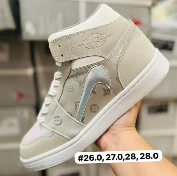 Tenis Jordan Louis Vuitton cafe con gris calidad espejo