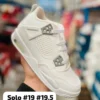 Tenis Jordan Retro 4 blancos detalles en gris