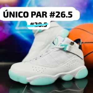 Tenis Jordan Six blanco con azul cielo calidad espejo