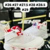 Tenis Jordan Six blanco con detalles en rojo calidad espejo