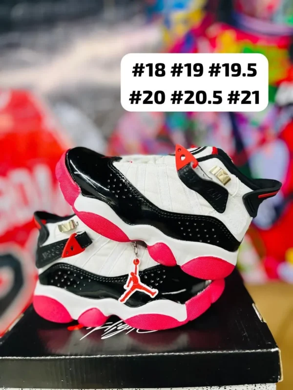 Tenis Jordan Six blancos con negro y rojo calidad espejo