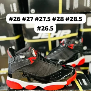 Tenis Jordan Six negros con rojo calidad espejo