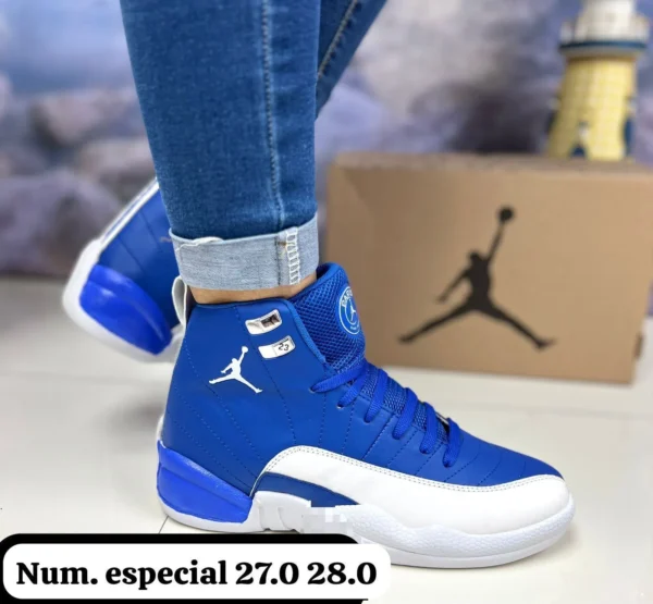 Tenis Jordan retro 2c azules con blanco