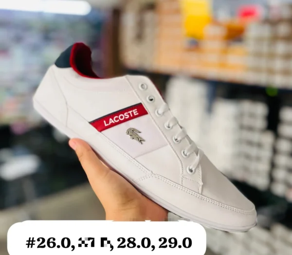 Tenis Lacoste blancos con rojo