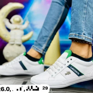 Tenis Lacoste blancos con verde