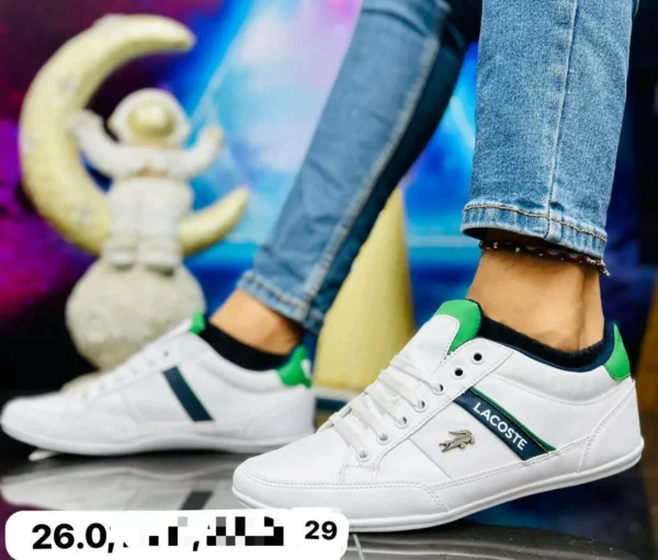 Tenis Lacoste blancos con verde