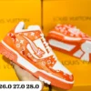 Tenis Louis Vuitton version 1 naranja con blanco calidad espejo