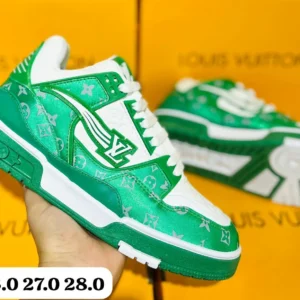 Tenis Louis Vuitton version 1 verdes con blanco calidad espejo