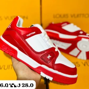 Tenis Louis Vuitton version 3 rojos con blanco calidad espejo