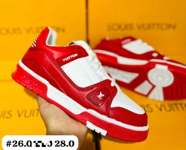 Tenis Louis Vuitton version 3 rojos con blanco calidad espejo