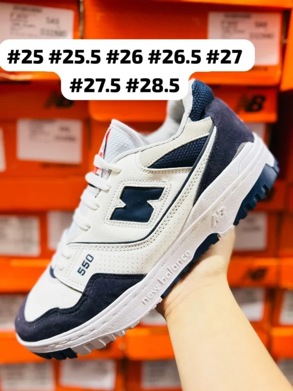 Tenis New Balance 550 blancos con azul calidad premium