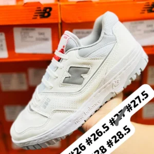 Tenis New Balance 550 blancos con gris calidad premium