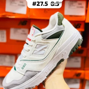 Tenis New Balance 550 blancos con verde calidad premium