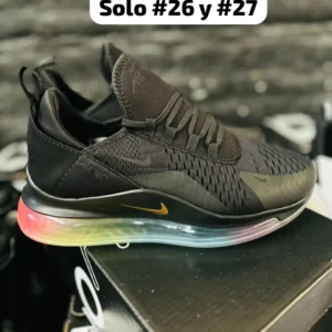 Tenis Nike 720 negros con arcoiris