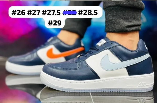 Tenis Nike AF1 LV07 azules con blanco calidad premium