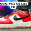 Tenis Nike AF1 LV07 rojos con blanco y negro calidad premium