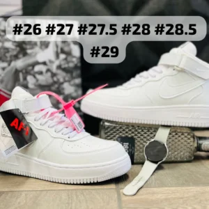 Tenis Nike AF1 Mid blancos calidad espejo