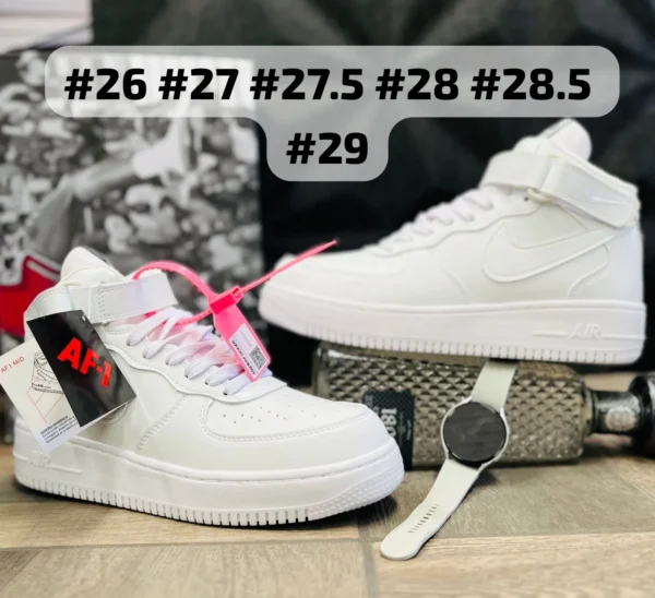 Tenis Nike AF1 Mid blancos calidad espejo
