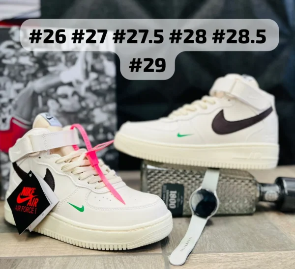 Tenis Nike AF1 Mid blancos con negro calidad espejo