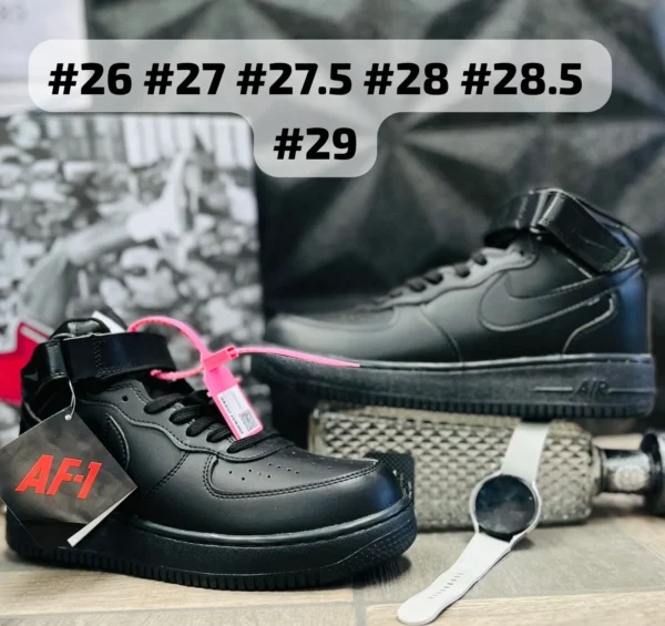 Tenis Nike AF1 Mid negros calidad espejo