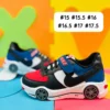 Tenis Nike AF1 led blancos con azul y negro con detalle en rojo