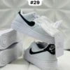 Tenis Nike AF1 micropiel blancos con negro calidad espejo