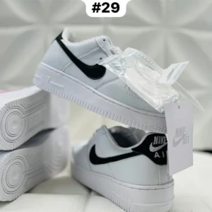 Tenis Nike AF1 micropiel blancos con negro calidad espejo