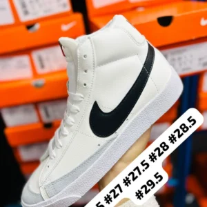 Tenis Nike Blazer botin blancos con negro y gris calidad espejo