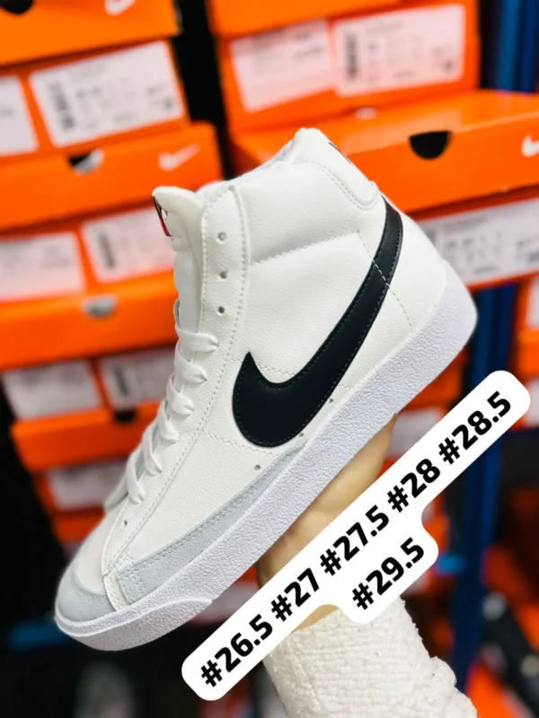 Tenis Nike Blazer botin blancos con negro y gris calidad espejo