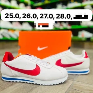 Tenis Nike Cortez blancos con rojo calidad espejo