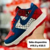 Tenis Nike Dunk hombre araña rojos con azul y blanco