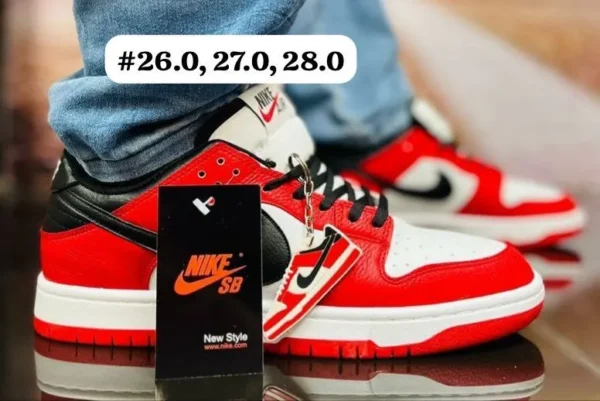 Tenis Nike Dunk rojos con blanco calidad Premium