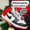 Tenis Nike High Dunk blancos con negro y rojo calidad premium