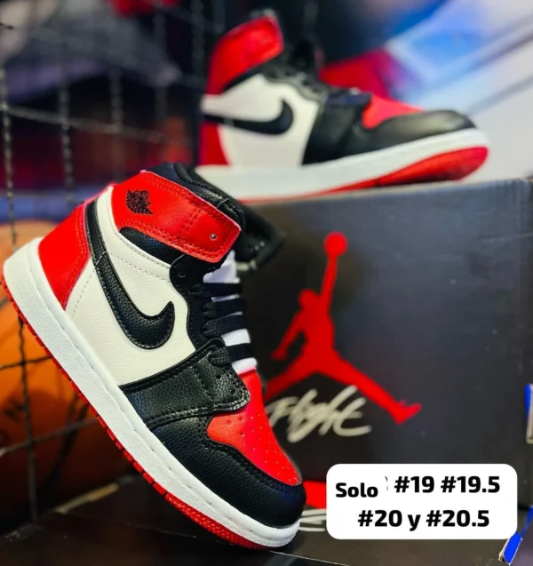 Tenis Nike Jordan Retro 1 blancos con rojo y negro calidad premium