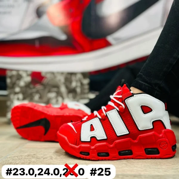 Tenis Nike uptempo rojos con blanco calidad espejo